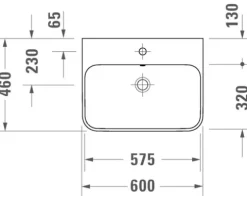 DURAVIT Aufsatzwaschbecken 60 x 46 cm Happy D.2 Plus Anthrazit/weiß 2360606100