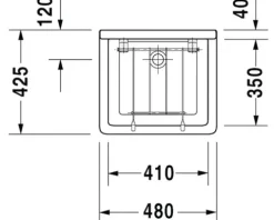 DURAVIT Ausgussbecken Starck 3 480 x 425 mm weiß glänzend ohne Befestigung 0313480000