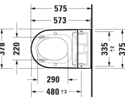 DURAVIT Dusch-WC Set Starck f Lite Tiefspüler ohne Spülrand mit hygienedusche weiß glänzend mit WC-Sitz 650001012004310