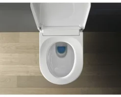 DURAVIT Dusch-WC Set Starck f Lite Tiefspüler ohne Spülrand mit hygienedusche weiß glänzend mit WC-Sitz 650001012004310