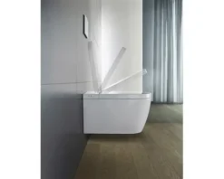 DURAVIT Dusch-WC Set Starck f Lite Tiefspüler ohne Spülrand mit hygienedusche weiß glänzend mit WC-Sitz 650001012004310