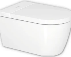 DURAVIT Dusch-WC Set Starck f Lite Tiefspüler ohne Spülrand mit hygienedusche weiß glänzend mit WC-Sitz 650001012004310