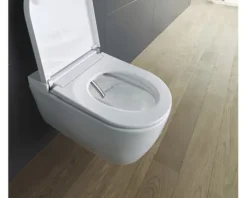 DURAVIT Dusch-WC Set Starck f Lite Tiefspüler ohne Spülrand mit hygienedusche weiß glänzend mit WC-Sitz 650001012004310