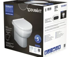 DURAVIT spülrandloses Stand-WC-Set Duravit No.1 weiß mit WC-Sitz 41840900A1