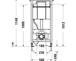 DURAVIT Vorwandelement Unterputzspülkasten DuraSystem Standard für WC Bauhöhe 1148 mm mechanisch WD1011000000