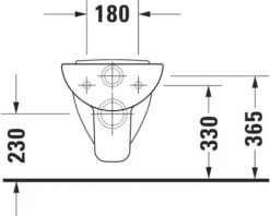 DURAVIT Wand-WC D-Code Flachspüler mit Spülrand weiß glänzend ohne WC-Sitz 2210090000