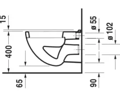 DURAVIT Wand-WC D-Code Flachspüler mit Spülrand weiß glänzend ohne WC-Sitz 2210090000
