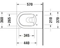 DURAVIT Wand-WC ME by Starck Tiefspüler mit Spülrand weiß glänzend ohne WC-Sitz 2528090000