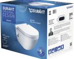 DURAVIT Wand-WC Set Starck 3 Tiefspüler mit Spülrand weiß glänzend mit WC-Sitz 42000900A1