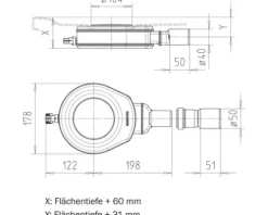 Duschablauf Kaldewei KA 90 flach Mod. 4104 mit Haarfangsieb Deckel chrom 687772540999