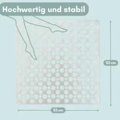 Duschmatte Rutschfest Antirutschmatte Dusche Badewannenmatte Weiß Duscheinlage Rutschfest Rutschmatte Dusche Anti Rutsch Wanneneinlage Duschwanneneinlage 53 x 53 cm