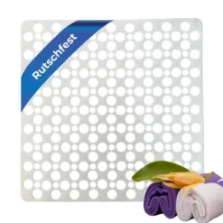 Duschmatte Rutschfest Antirutschmatte Dusche Badewannenmatte Weiß Duscheinlage Rutschfest Rutschmatte Dusche Anti Rutsch Wanneneinlage Duschwanneneinlage 53 x 53 cm