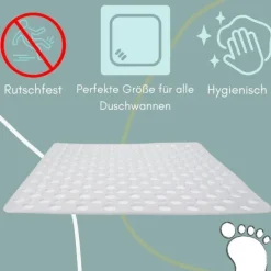Duschmatte Rutschfest Antirutschmatte Dusche Badewannenmatte Weiß Duscheinlage Rutschfest Rutschmatte Dusche Anti Rutsch Wanneneinlage Duschwanneneinlage 53 x 53 cm