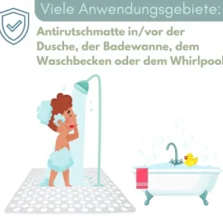 Duschmatte Rutschfest Antirutschmatte Dusche Badewannenmatte Weiß Duscheinlage Rutschfest Rutschmatte Dusche Anti Rutsch Wanneneinlage Duschwanneneinlage 53 x 53 cm