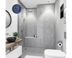 Duschrückwand BREUER Express Q72 Soft-Touch Dekor Beton-Optik grau 100 x 210 cm