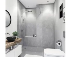 Duschrückwand BREUER Express Q72 Soft-Touch Dekor Beton-Optik grau 100 x 210 cm