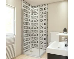 Duschrückwand BREUER Fliesenoptik Orient schwarz-weiß 100 x 255 cm 9482534000203