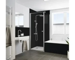 Duschrückwand BREUER Seidenmatt schwarz 255 x 150 cm 9482581000204