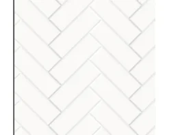 Duschrückwand mySpotti Shower Herrinbone Tiles White Fliesenoptik 210 x 100 cm SH-210100-1918-HB