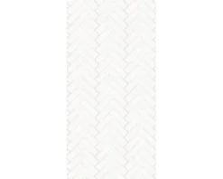 Duschrückwand mySpotti Shower Herrinbone Tiles White Fliesenoptik 210 x 100 cm SH-210100-1918-HB