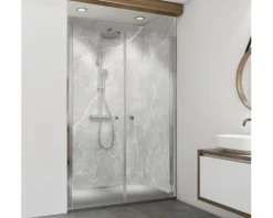 Duschrückwand BREUER Marmoroptik Seidenmatt Grau, Weiß 255 x 100 cm 9482546000203