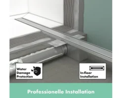 Duschrinne hansgrohe RainDrain Compact 600 mm für flache Installation edelstahl gebürstet 56162800