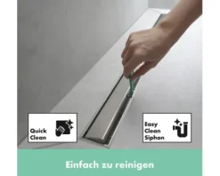 Duschrinne hansgrohe RainDrain Compact 600 mm für flache Installation edelstahl gebürstet 56162800