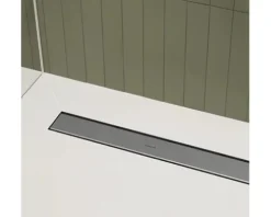 Duschrinne hansgrohe RainDrain Go 500 mm für flache und Standard Installation edelstahl gebürstet rückseitig befliesbar 56270800