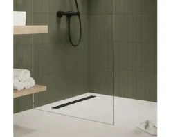 Duschrinne hansgrohe RainDrain Go 500 mm für flache und Standard Installation schwarz matt rückseitig befliesbar 56270670