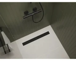 Duschrinne hansgrohe RainDrain Go 500 mm für flache und Standard Installation schwarz matt rückseitig befliesbar 56270670