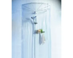 Duschspinne Spirella Ombrella mit Gestänge und Duschvorhang 200x170 cm Klar