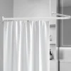 Duschstange/ Set Universal Duschvorhangstange Duschvorhangschiene Weiss L -Form (90 x 90 cm)