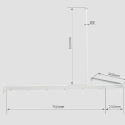 Duschstange/ Set Universal Duschvorhangstange Duschvorhangschiene Weiss L -Form (90 x 90 cm)