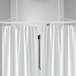 Duschstange Universal Duschvorhangstange Duschvorhangschiene Weiss U -Form (90 x 90 x 90 cm)