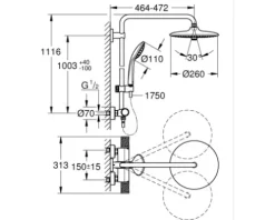 Duschsäule inkl. Thermostat GROHE Vitalio Joy System chrom 27298003