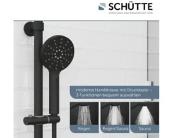 Duschsäule inkl. Thermostat Schütte Madura Fresh schwarz