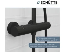 Duschsäule inkl. Thermostat Schütte Madura Fresh schwarz