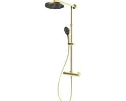 Duschsäule inkl. Thermostat SCHULTE DuschMaster Rain Classic gold matt D964028 283