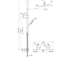Duschsäule inkl. Thermostat Ideal Standard Ceratherm T25 schwarz A7546XG