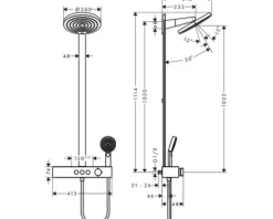 Duschsäule inkl. Thermostat hansgrohe Pulsify S chrom 24240000