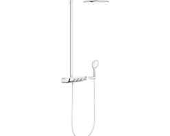 Duschsäule inkl. Thermostat GROHE Rainshower System SmartControl Duo 360 moon white 26250LS0