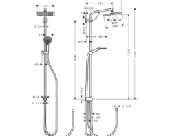 Duschsäule inkl. Umsteller hansgrohe Crometta E Showerpipe 240 1jet Reno chrom 27289000