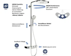 Duschsäule inkl. Thermostat GROHE Euphoria SmartControl System 310 Duo chrom 26507000