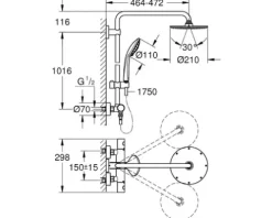 Duschsäule inkl. Thermostat GROHE Euphoria XXL System 210 chrom 27964000