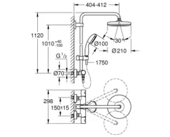 Duschsäule inkl. Thermostat GROHE Vitalio Start 210 chrom 26538000
