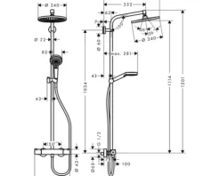 Duschsäule inkl. Thermostat hansgrohe Crometta S 240 chrom 27267000