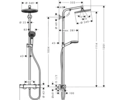 Duschsäule inkl. Thermostat hansgrohe Crometta S Showerpipe 240 1jet chrom 27268000
