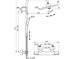 Duschsäule inkl. Thermostat Ideal Standard Ceratherm T25+ silk black matt A7210XG