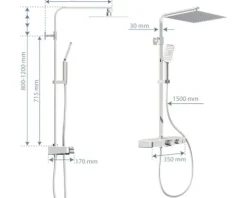 Duschsäule inkl. Thermostat Schütte Ocean chrom weiß