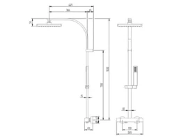 Duschsäule inkl. Thermostat Schulte Square chrom D9635 02
